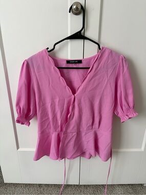 Sugar Lipz Pink Pink Wrap Blouse